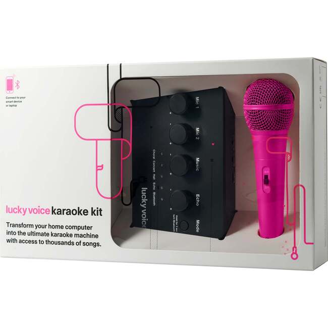 Lucky Voice Karaoke Machine 2.0 - Pink (Bluetooth)