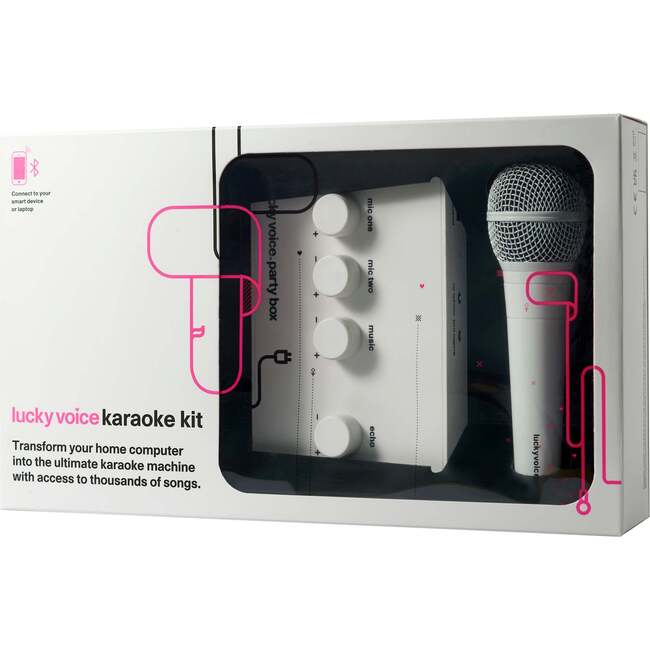 Lucky Voice Karaoke Machine 2.0 - White (Bluetooth)