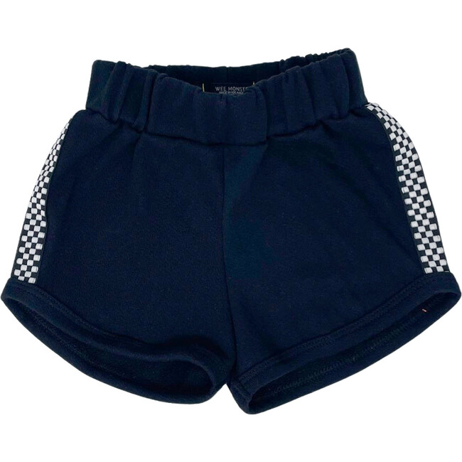 Super Duper Side Checkered Shorts, Black