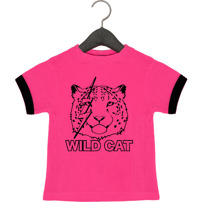 Wild Cat' Crew Neck Tee, Poppy Neon Pink