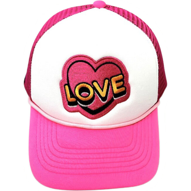 Embroidered LOVE Trucker Hat, Multicolors - Hats - 1