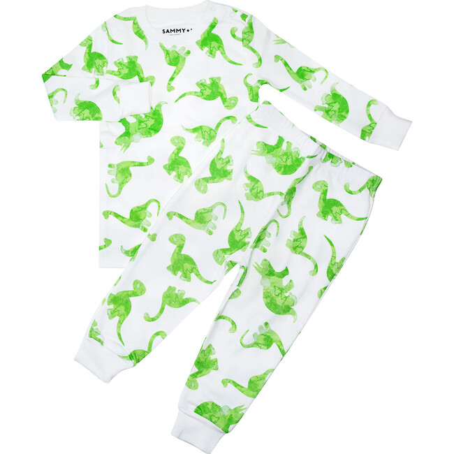 DINO-MITE Two Piece Pajama, Bright Green