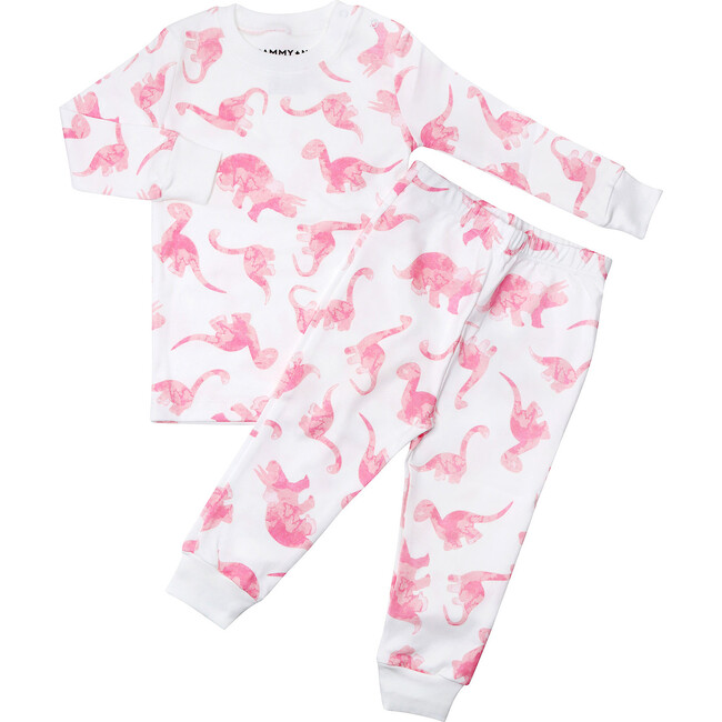 DINO-MITE Two Piece Pajama, Lulu Pink