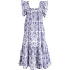 Flora Square Neck Dress, Blue - Dresses - 1 - thumbnail