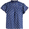 Women's Connie Sleeve Edges Top, Blue - Dresses - 1 - thumbnail