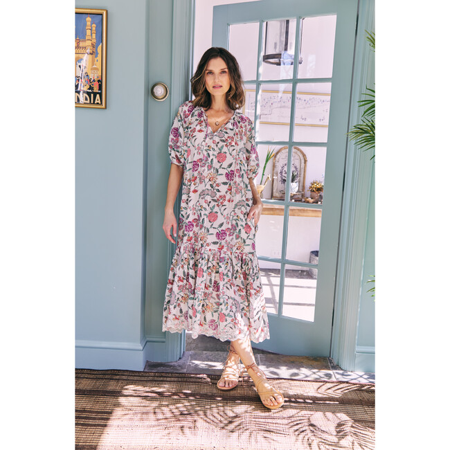 Women's Clemmie Puffed Sleeves Dress, Floral - Dresses - 2