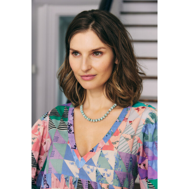 Women's Sybil Dress With Deep V Neckline Geo, Multi - Dresses - 3