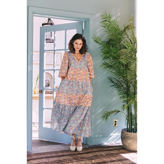 Women's Sybil Elasticated Puff Sleeves Dress Ditsy, Florals - Dresses - 3
