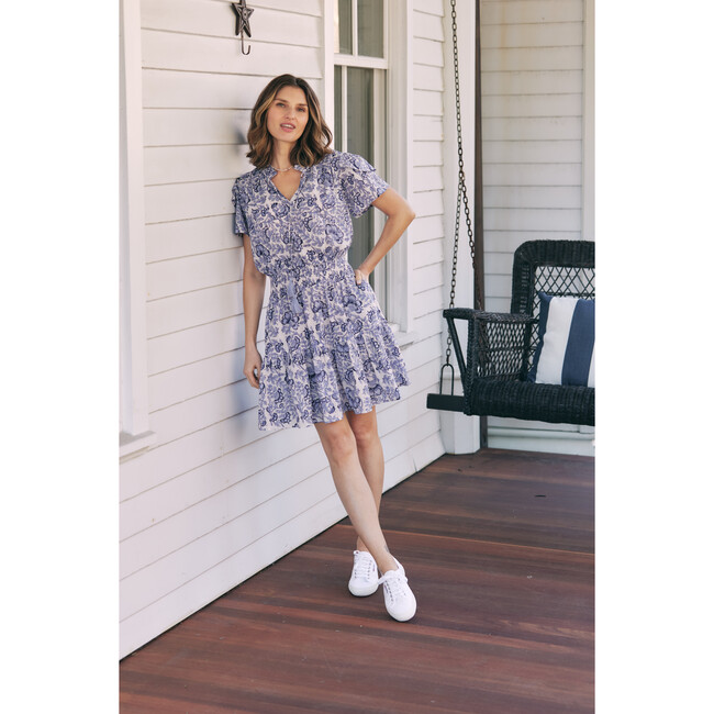 Women's Ella Double Tulip Sleeve Dress, Blue - Dresses - 2