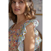 Women's Honor Flutter Sleeves And Square Neck Top, Florals - T-Shirts - 3