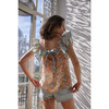 Women's Honor Flutter Sleeves And Square Neck Top, Florals - T-Shirts - 4