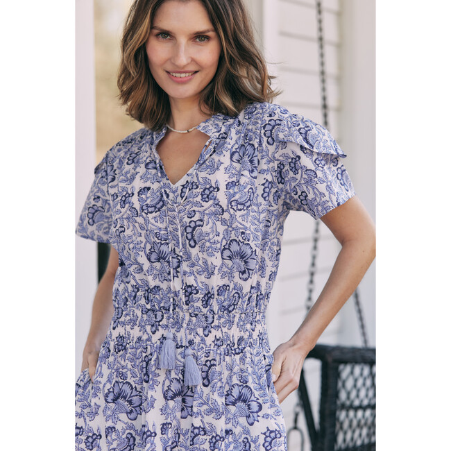 Women's Ella Double Tulip Sleeve Dress, Blue - Dresses - 3