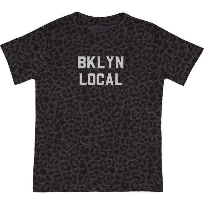Brooklyn Local Short Sleeve Kids T-Shirt, Black Leopard