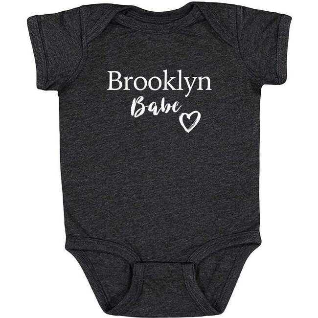 Brooklyn Babe Baby Bodysuit, Charcoal Grey
