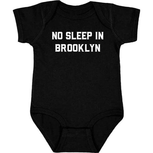 No Sleep in Brooklyn Baby Bodysuit, Black