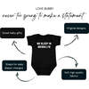 No Sleep in Brooklyn Baby Bodysuit, Black - Bodysuits - 2