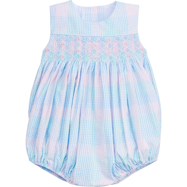 Smocked Hollis Bubble, Palm Beach Plaid - Rompers - 1
