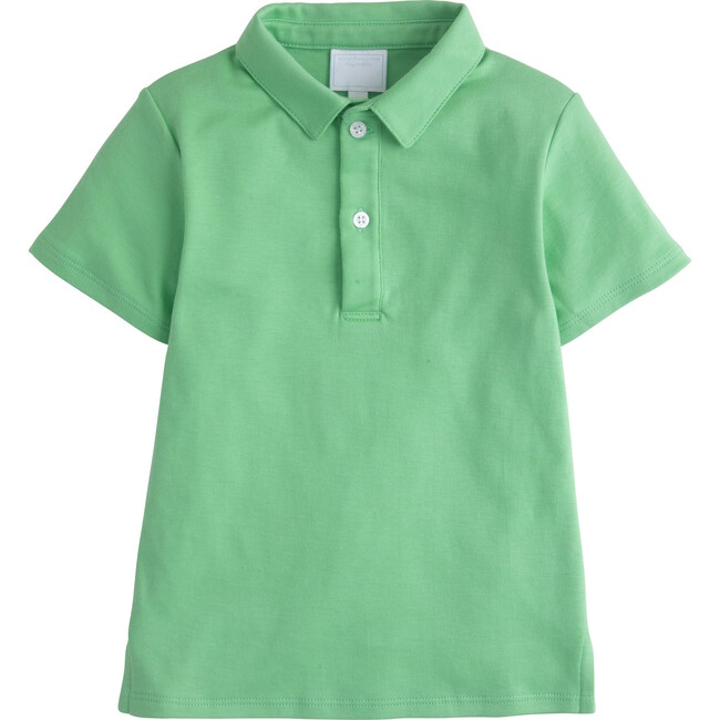 Short Sleeve Solid Polo, Green - Polo Shirts - 1