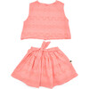 Sadie Semi-Cropped Top And Twirl Skirt Set, Hibiscus - Skirts - 1 - thumbnail