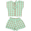 Saylor Plaid Sleeveless Back-Tie Top And Shorts Set, Paradise Sage - Mixed Apparel Set - 3