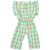 Willow Baby Plaid Ruffled Sleeve Jumper, Paradise Sage - Rompers - 3