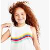 Rainbow Banner Wave Tank, White Rainbow Wave - Tank Tops - 3