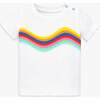 Baby Rainbow Banner Wave Tee, White Rainbow Wave - T-Shirts - 1 - thumbnail
