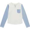 Baseball Tee, Rachel Riley for Smalls, Dusty Blue - T-Shirts - 1 - thumbnail