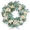 French Vanilla Hydrangea & Roses Wreath - Wreaths - 1 - thumbnail