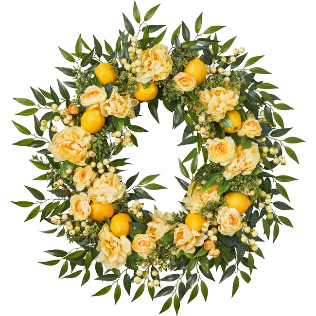 Lemonade Peony Wreath