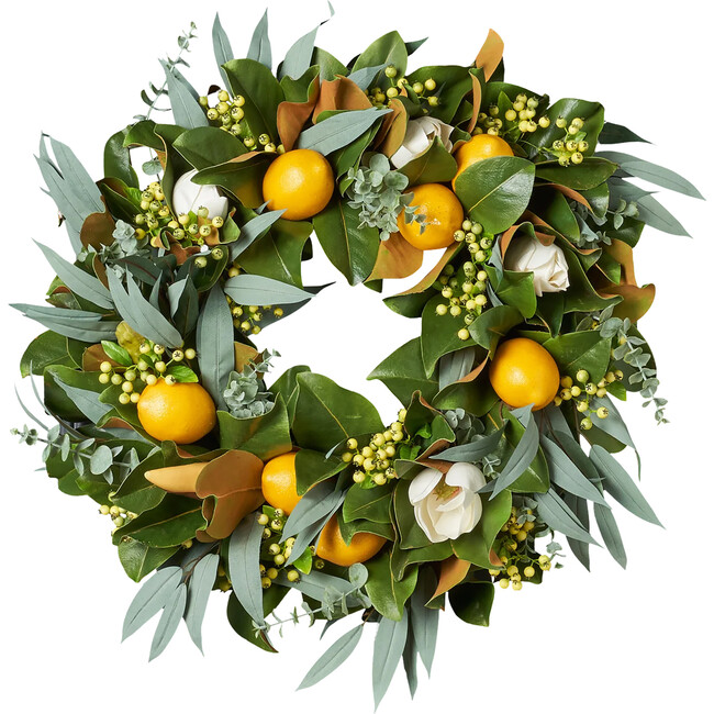 Fresh Citrus Real Touch Magnolia & Lemons Wreath