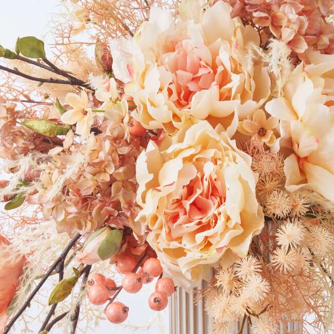 Peachy Keen Arrangement in Tall Ribbed Vase - Bouquets - 2