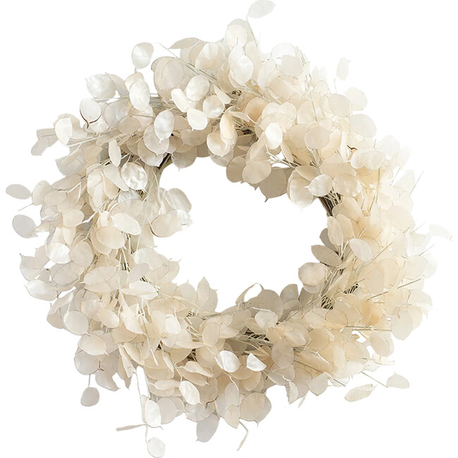 Dried Look Translucent Bleached Lunaria Wreath