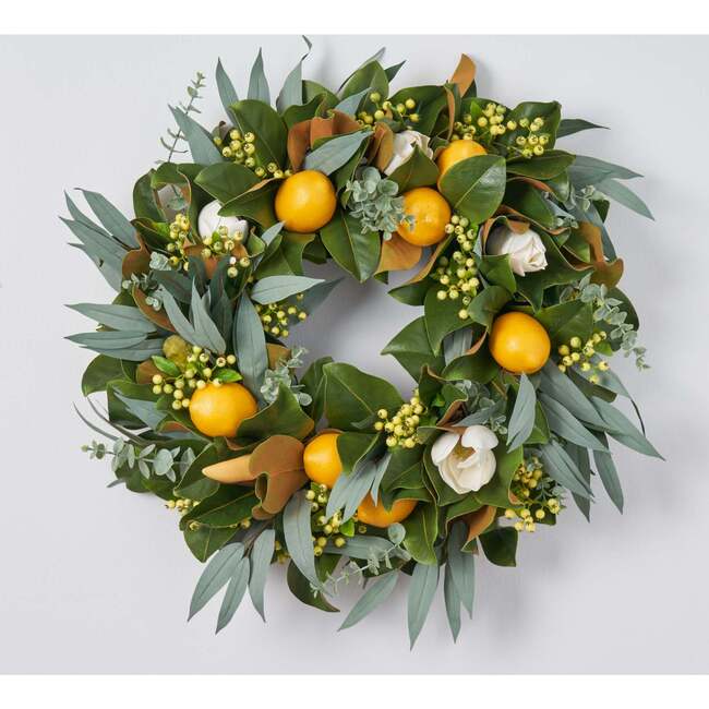 Fresh Citrus Real Touch Magnolia & Lemons Wreath - Wreaths - 2