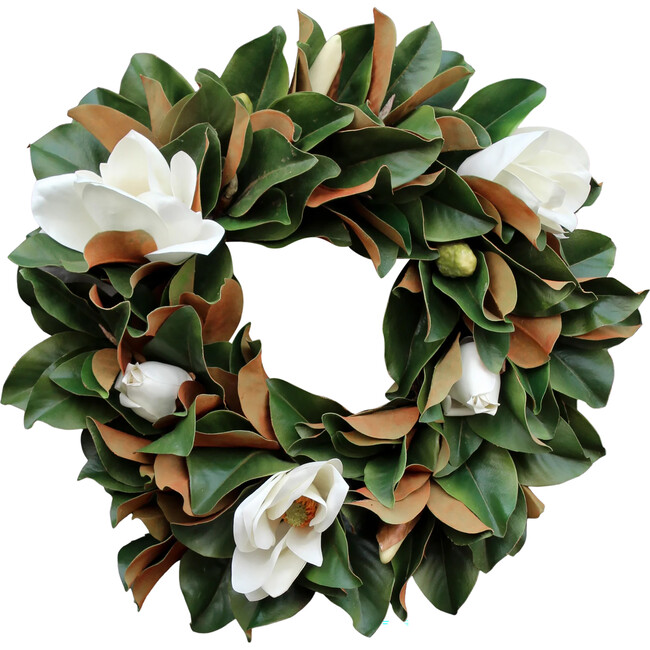Classic Real Touch White Magnolia Wreath