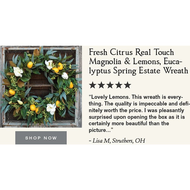 Fresh Citrus Real Touch Magnolia & Lemons Wreath - Wreaths - 5