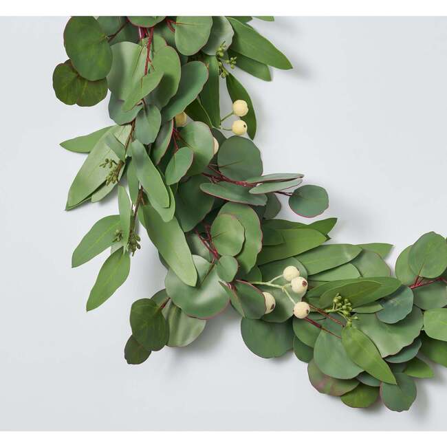 Real Touch Seeded Silver Dollar Eucalyptus & White Berry Garland - Garlands - 2