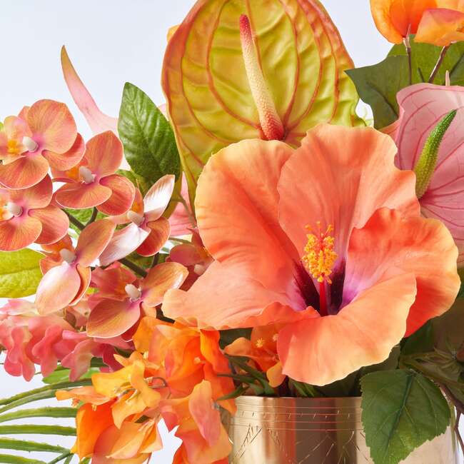 Bahama Mama Arrangement in Gold Hammered Pot - Bouquets - 2