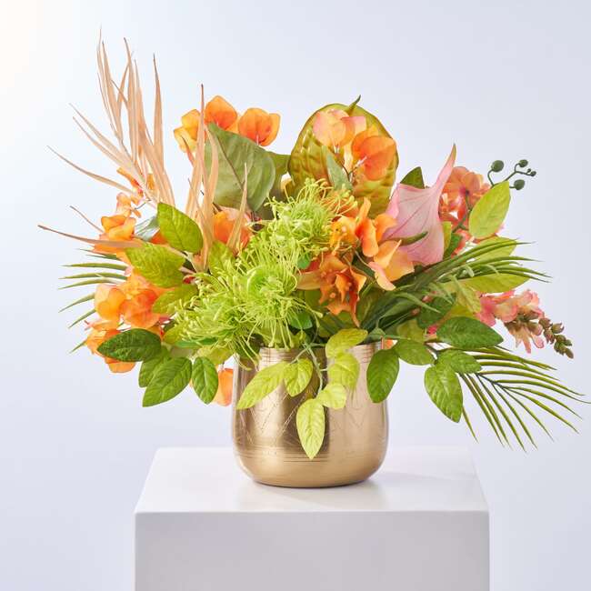 Bahama Mama Arrangement in Gold Hammered Pot - Bouquets - 3