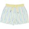 Tatum Above Knee Drawstring Trunks, Sinky Bay Stripe - Swim Trunks - 1 - thumbnail