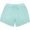Men's Theo Back Pocket Drawstring Trunks, Seafoam Petite Petal - Swim Trunks - 1 - thumbnail