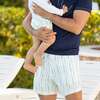 Elasticated Waist And Cuff Swim Shorties, Sinky Bay Stripe - Swim Trunks - 2