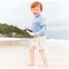 Tatum Above Knee Drawstring Trunks, Sinky Bay Stripe - Swim Trunks - 2