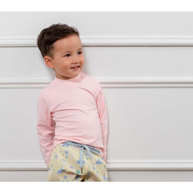 Rhett Crew Neck Long Sleeve Rashguard, Pink Sand - Rash Guards - 4