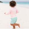 Tatum Above Knee Drawstring Trunks, Seafoam Petite Petal - Swim Trunks - 3
