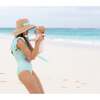 Women's Waverly Ruffled Neck One-Piece Swimsuit, Seafoam Petite Petal - One Pieces - 2