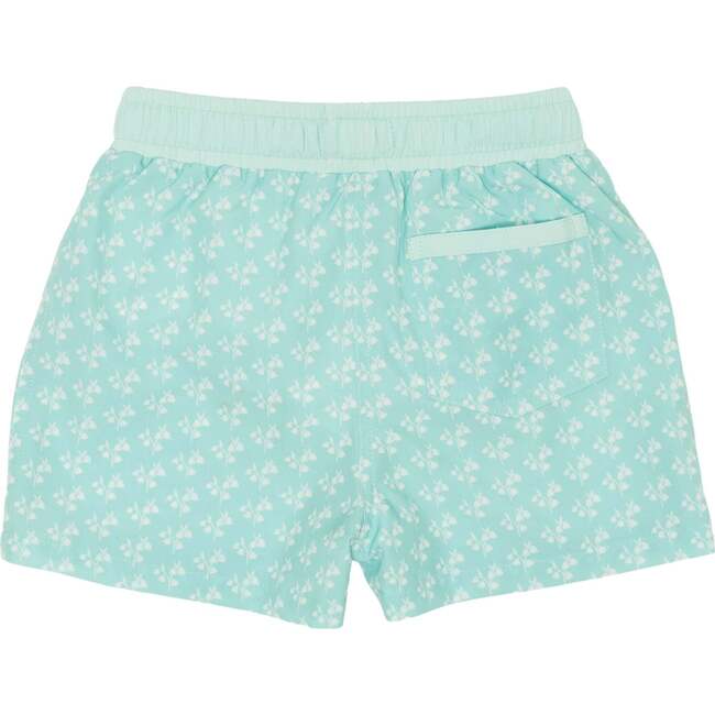 Tatum Above Knee Drawstring Trunks, Seafoam Petite Petal - Swim Trunks - 6