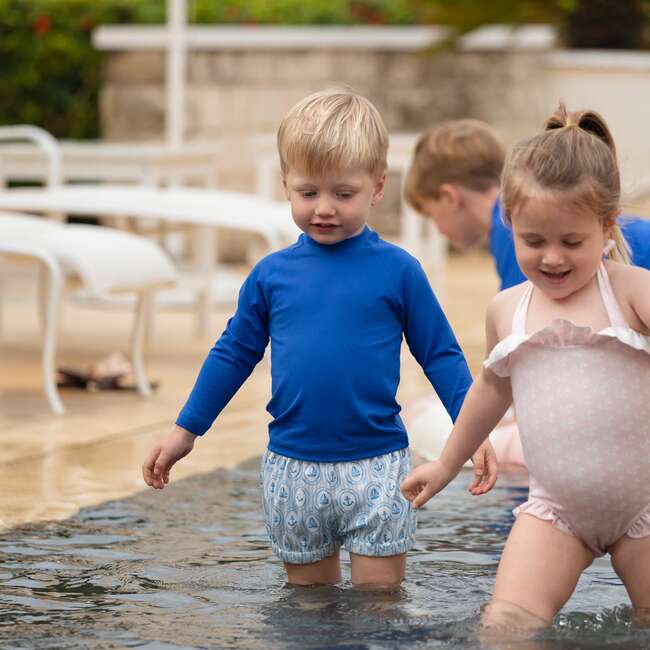 Elasticated Waist And Cuff Swim Shorties, St. George's Sailboats - Swim Trunks - 4