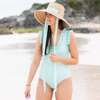 Women's Waverly Ruffled Neck One-Piece Swimsuit, Seafoam Petite Petal - One Pieces - 5