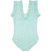 Women's Waverly Ruffled Neck One-Piece Swimsuit, Seafoam Petite Petal - One Pieces - 6